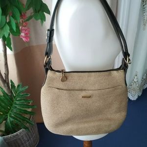 Eric Javits New York Purse Tan Black squishee bag